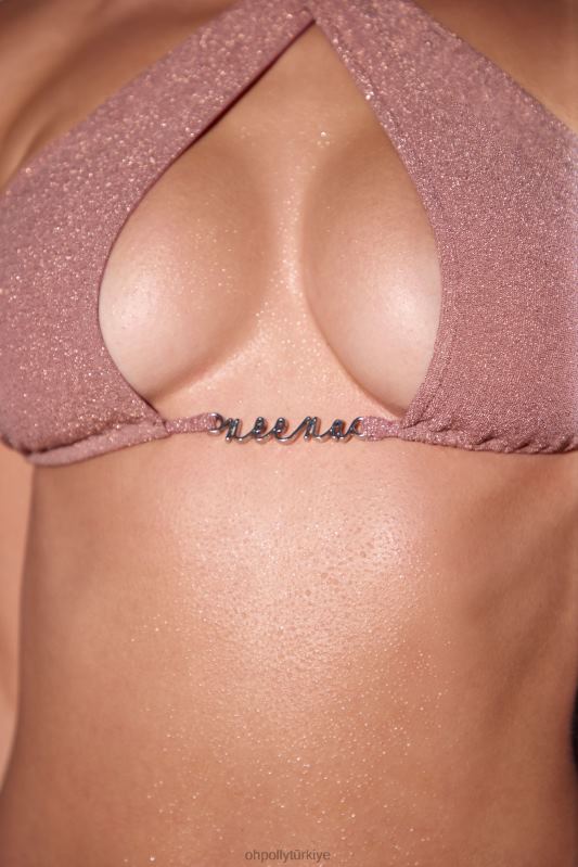 aiyana boyundan bağlamalı bikini üstü Oh Polly kadınlar 8046V876 mayo pembe - Görsel 4