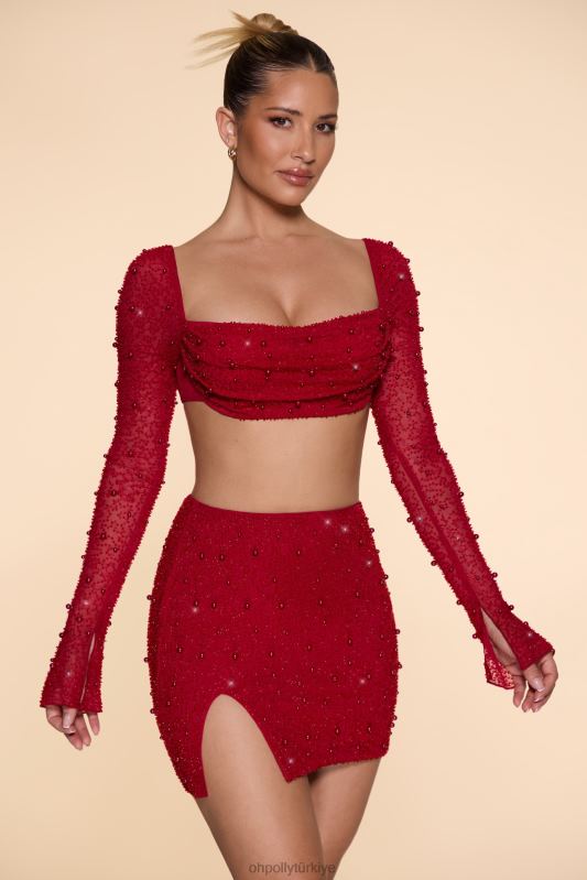 belle_ile_high_waist_thigh_split_mini_skirt_oh_polly_kadinlar_8046v783_etekler_kirmizi.jpg Belle Ile High Waist Thigh Split Mini Skirt Oh Polly kadınlar 8046V783 etekler kırmızı - Görsel 1