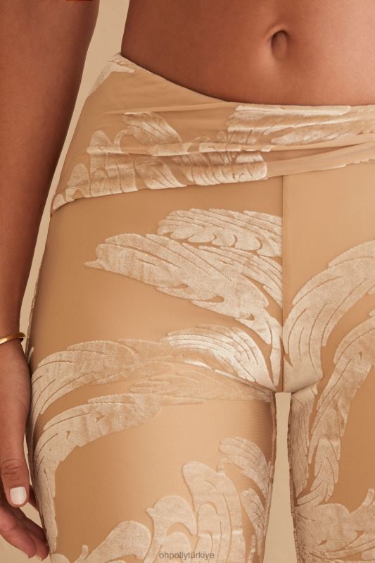 defne yüzük detaylı kaçak pantolon Oh Polly kadınlar 8046V832 dipler bej baskı - Görsel 5