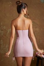 emira bağcıklı korse bandeau mikro mini elbise Oh Polly kadınlar 8046V157 elbiseler leylak rengi - Görsel 2