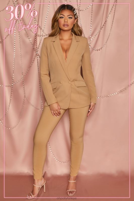 her zamanki gibi iş yüksek belli özel pantolon Oh Polly kadınlar 8046V844 dipler bronzluk - Görsel 3