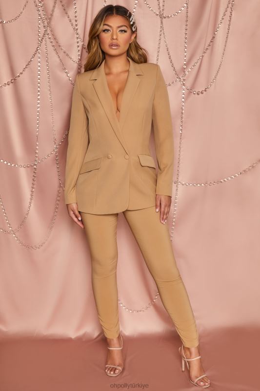her zamanki gibi iş yüksek belli özel pantolon Oh Polly kadınlar 8046V844 dipler bronzluk - Görsel 6