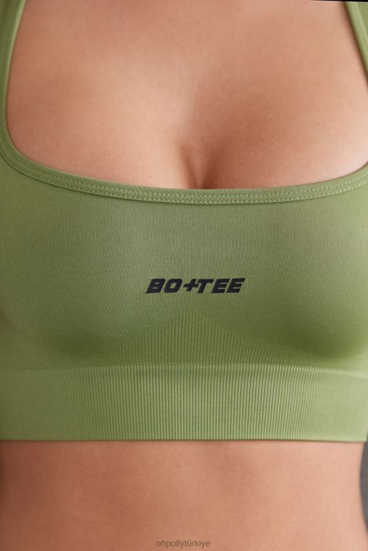 Instinc uzun kollu kısa üst Oh Polly kadınlar 8046V708 Toplamak zeytin - Görsel 4
