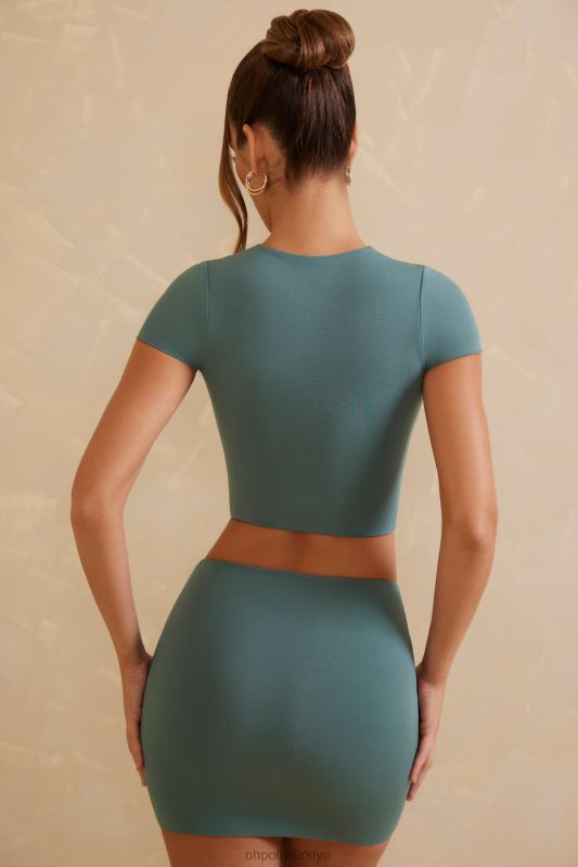 jula alçak bodycon mini etek Oh Polly kadınlar 8046V785 etekler turkuaz - Görsel 7