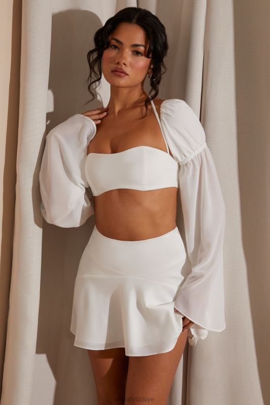 kateri uzun kabarık kollu bralet Oh Polly kadınlar 8046V583 Toplamak beyaz - Görsel 14