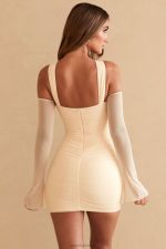 neylan uzun kollu mini elbise Oh Polly kadınlar 8046V317 elbiseler fildişi - Görsel 2