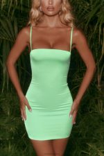 şafaktan önce geri saten bodycon mini elbise Oh Polly kadınlar 8046V525 elbiseler nane - Görsel 4