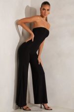 aaliyah bandeau geniş bacak tulum Oh Polly kadınlar 8046V794 Toplamak siyah - Görsel 7