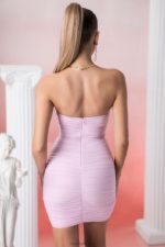 agape bandeau anvelop mini elbise Oh Polly kadınlar 8046V527 elbiseler pembe - Görsel 2