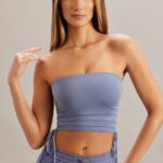 alisa dantelli bandeau kısa üst Oh Polly kadınlar 8046V606 Toplamak mavi