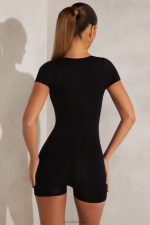 bea kap kollu kare boyunlu tulum Oh Polly kadınlar 8046V796 Toplamak siyah - Görsel 2
