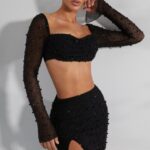 belle 'le yüksek bel uyluk yırtmaçlı mini etek Oh Polly kadınlar 8046V750 etekler siyah