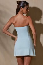 brielle bandeau yaka mini elbise Oh Polly kadınlar 8046V112 elbiseler nane - Görsel 2