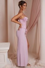 coralie bağcıklı korse maxi elbise Oh Polly kadınlar 8046V251 elbiseler tozlu pembe - Görsel 3