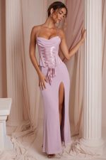 coralie bağcıklı korse maxi elbise Oh Polly kadınlar 8046V251 elbiseler tozlu pembe - Görsel 7