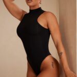 daynan yüksek boyunlu body Oh Polly kadınlar 8046V715 Toplamak siyah