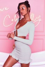 fırfırlı dantelli bodycon mini etek için burada Oh Polly kadınlar 8046V846 etekler gri - Görsel 11