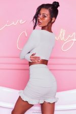 fırfırlı dantelli bodycon mini etek için burada Oh Polly kadınlar 8046V846 etekler gri - Görsel 10