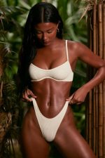 gofre yüzmek balenli bikini üstü Oh Polly kadınlar 8046V871 mayo fildişi - Görsel 11