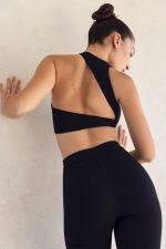 itzal racer önü açık arkası kısa üst Oh Polly kadınlar 8046V649 Toplamak siyah - Görsel 5
