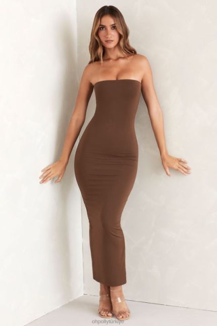 kali bandeau maxi elbise Oh Polly kadınlar 8046V296 elbiseler kahverengi