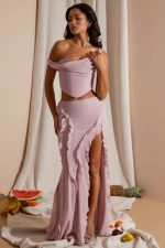 lucia orta bel fırfır detaylı maxi etek Oh Polly kadınlar 8046V753 etekler kızarmak - Görsel 11