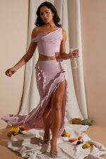 lucia orta bel fırfır detaylı maxi etek Oh Polly kadınlar 8046V753 etekler kızarmak - Görsel 5