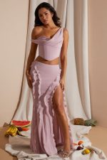 lucia orta bel fırfır detaylı maxi etek Oh Polly kadınlar 8046V753 etekler kızarmak - Görsel 9