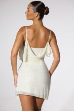 perla işlemeli korse kaftan mini elbise Oh Polly kadınlar 8046V29 elbiseler fildişi - Görsel 2
