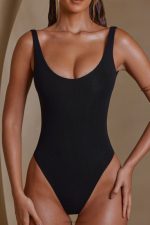 reese yuvarlak yakalı body Oh Polly kadınlar 8046V577 Toplamak siyah - Görsel 4
