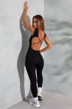 sabrina sırtı açık geniş yaka tulum Oh Polly kadınlar 8046V759 Toplamak siyah - Görsel 4